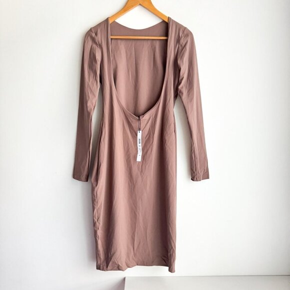 Susana Monaco Nude Beige Mini Dress Open Back Coco M - Picture 3 of 5